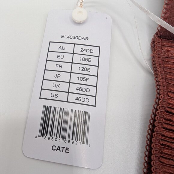 46DD Elomi Cate Underwire Full Cup Banded Bra Dark Copper NWT EL4030 Plus Size - Picture 3 of 6